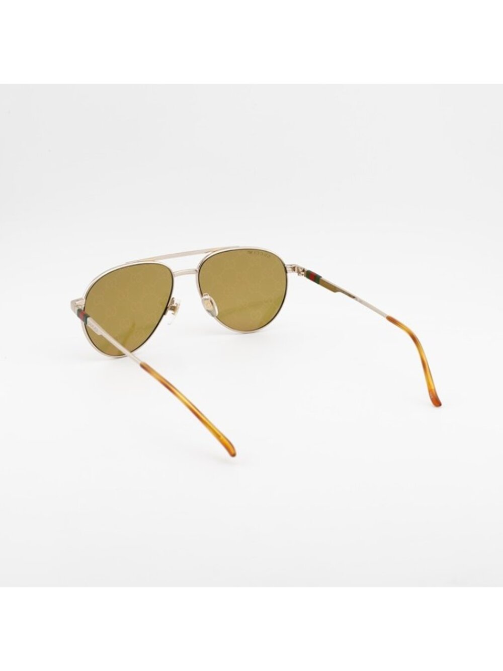 Gucci GG1679S 002 Sunglasses Shiny Gold Aviator Frame,Yellow with GG Logo Lenses - Picture 9 of 10